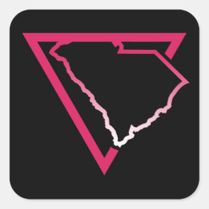 south carolina pink triangle square sticker