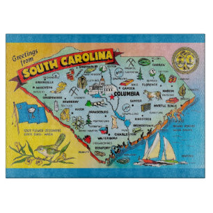 South Carolina Postcard  Cutting Board