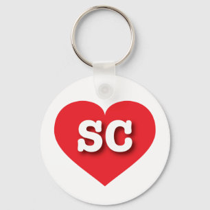 South Carolina Red Heart - Big Love Keychain