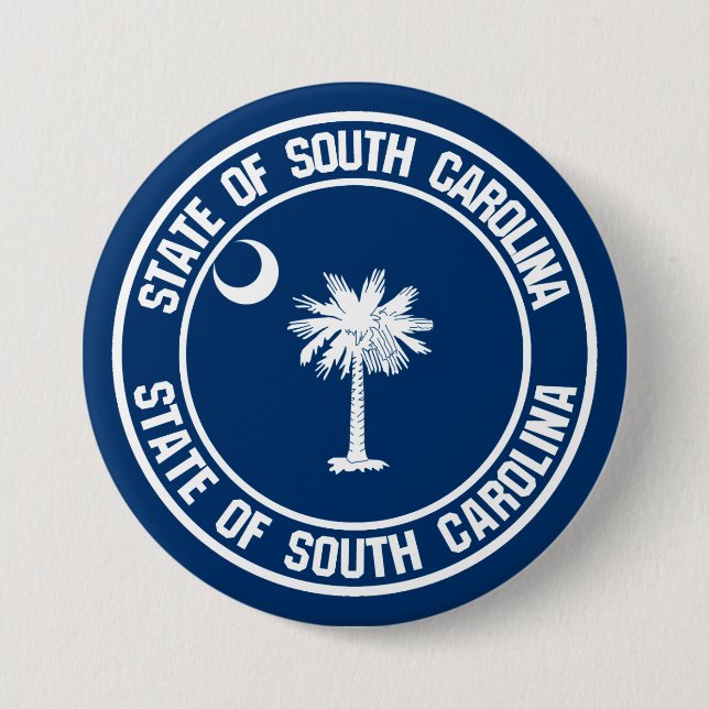South Carolina Round Emblem 3 Inch Round Button (Front)
