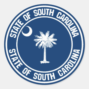 South Carolina Round Emblem Classic Round Sticker