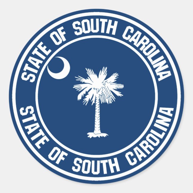 South Carolina Round Emblem Classic Round Sticker (Front)