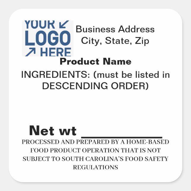 South Carolina SC Cottage Law Sticker Label (Front)