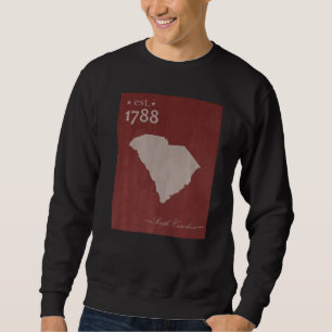 South Carolina SC Map Grunge Vintage State Graphic Sweatshirt