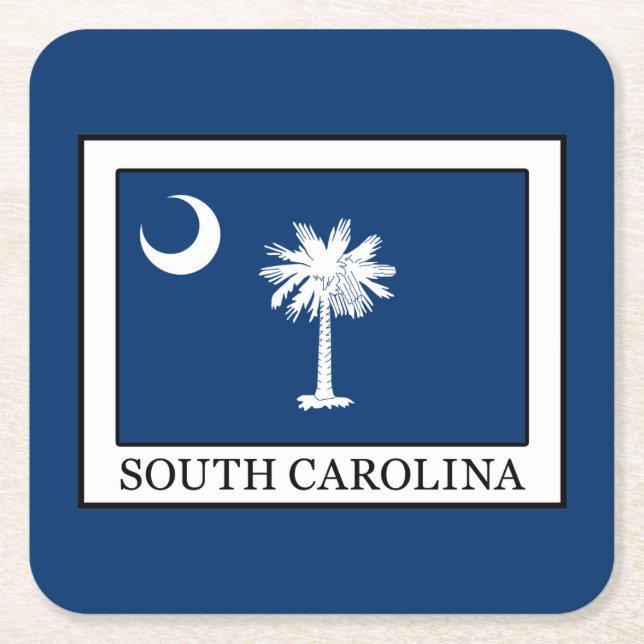 South Carolina Square Paper Coaster (Front)