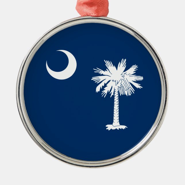 South Carolina State Flag Blue Metal Ornament (Front)