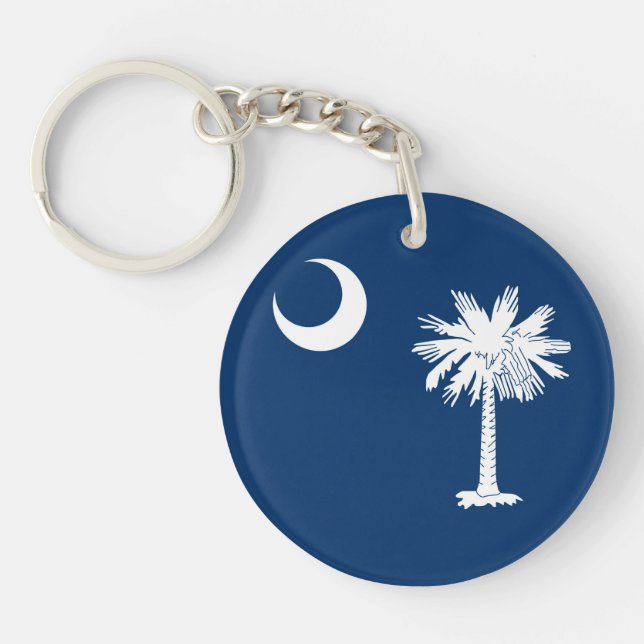 South Carolina State Flag Decor Keychain (Front)