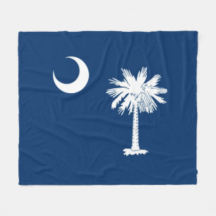 South Carolina State Flag Design Decor Fleece Blanket