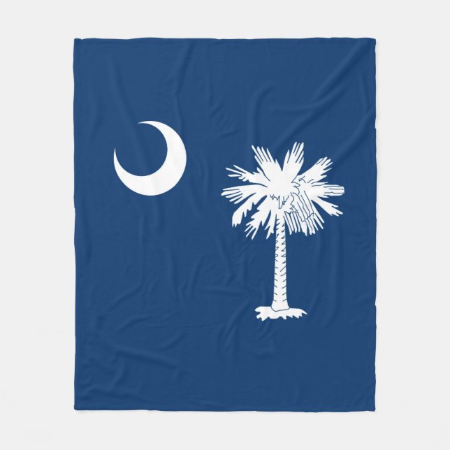 South Carolina State Flag Design Decor Fleece Blanket (Front)
