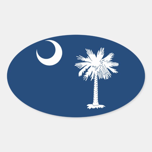 South Carolina State Flag Design Decor Oval Sticker (Front)