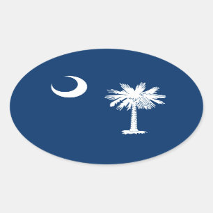 South Carolina State Flag Design Decor Oval Sticker