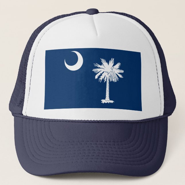 South Carolina State Flag Design Decor Trucker Hat (Front)