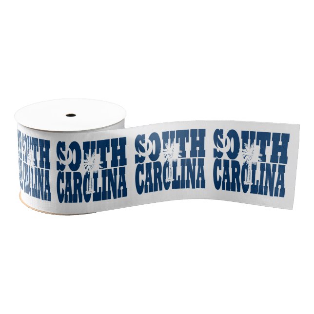 South Carolina state flag typography design Grosgrain Ribbon (Spool)