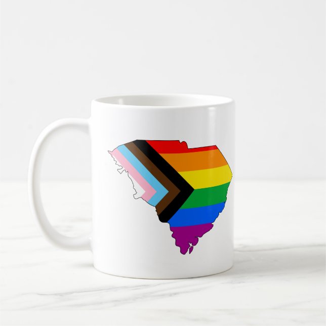 South Carolina State Pride LGBTQ Progress Pride Coffee Mug (Left)