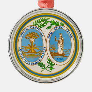 South Carolina State Seal Metal Ornament