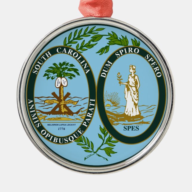 South Carolina State Seal Metal Ornament (Front)