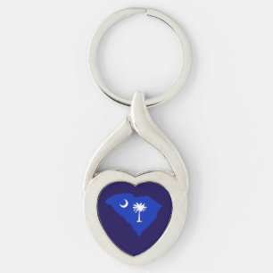 South Carolina State Shaped Flag Keychain