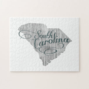 South Carolina State Typography Jigsaw Puzzle