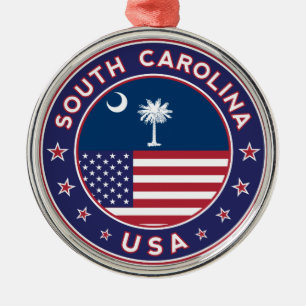South Carolina sticker, phone case, tote bag Metal Ornament