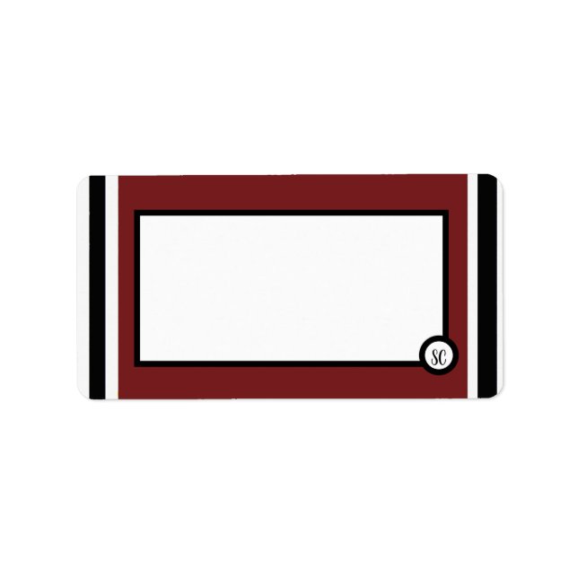 South Carolina Striped Monogrammed design Label (Front)