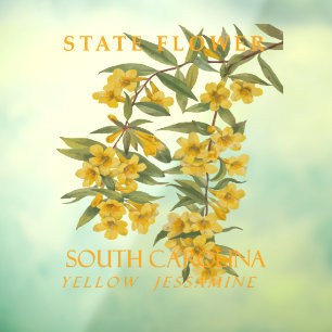 South Carolina Territory Flower Yellow Jasmine Window Cling