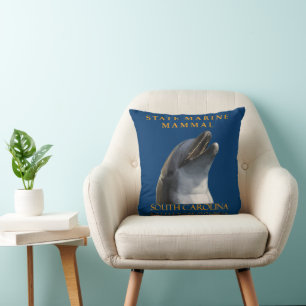 South Carolina Territory Marine Mammal The Dolphin Throw Pillow