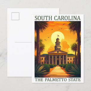 South Carolina the Palmetto State USA Travel Place Postcard