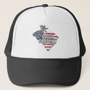 South Carolina United States Retro Map Vintage USA Trucker Hat