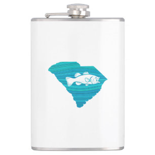 South Carolina Wave Fishing Hip Flask
