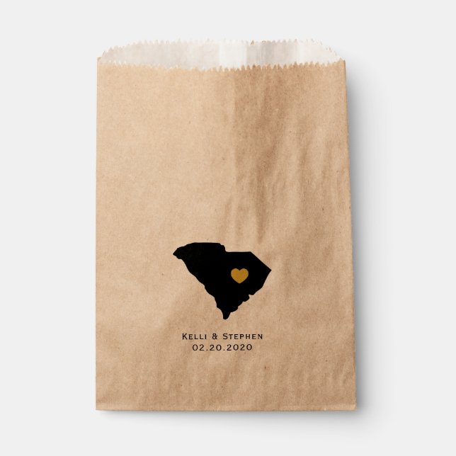 South Carolina Wedding Favour Treat Sacks Gift Bag (Front)