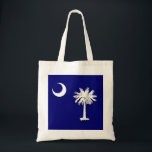 South Carolina's Flag Tote Bag<br><div class="desc">The crescent moon and Palmetto palm - South Carolina's iconc symbol!  Purchase it as is or personalize it with any message or name you wish.</div>