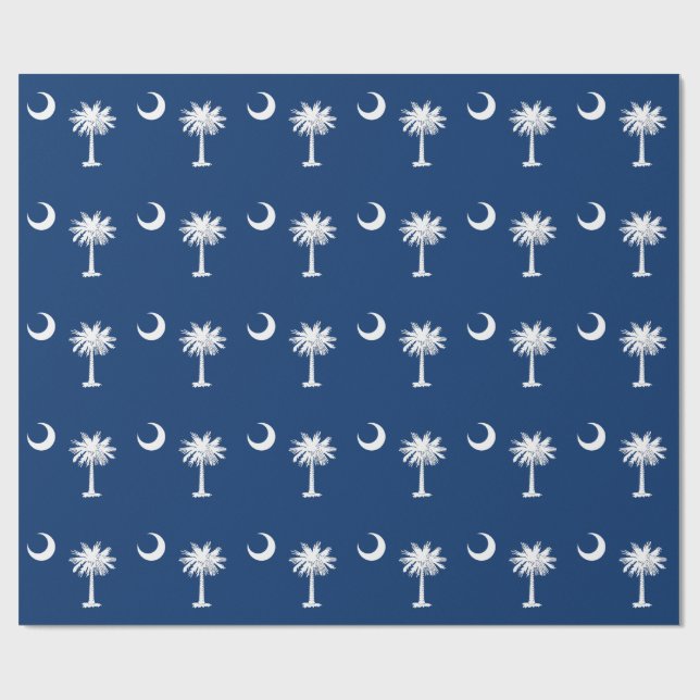 South Carolina's Moon & Palm Tree Wrapping Paper (Flat)