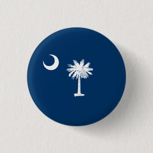 South Carolinian Flag, Flag of South Carolina 1 Inch Round Button