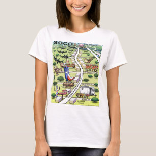 South Congress Ave ATX Cartoon Map T-Shirt