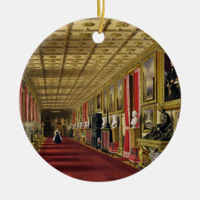 South Corridor, Windsor Castle, 1838 (chromolitho) Ceramic Ornament (Front)
