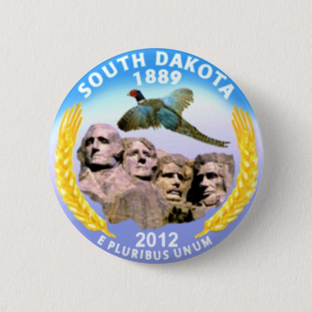 South Dakota 2 Inch Round Button (Front)