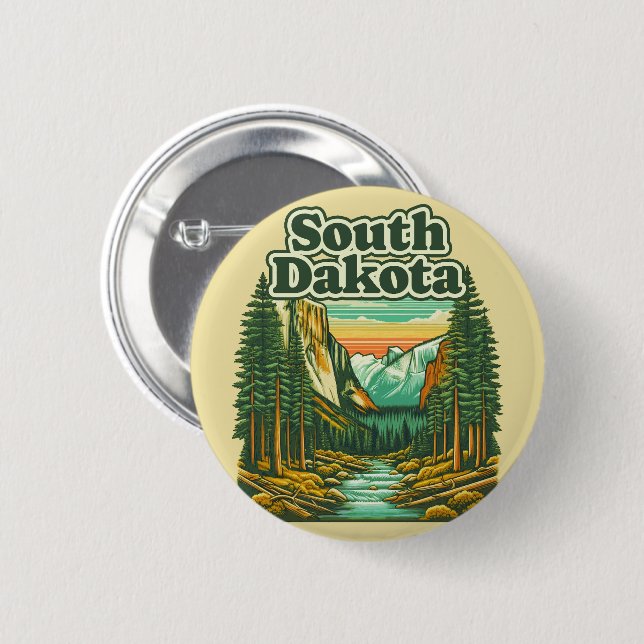 South Dakota 2 Inch Round Button (Front & Back)