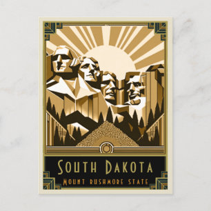 South Dakota   Art Deco Postcard