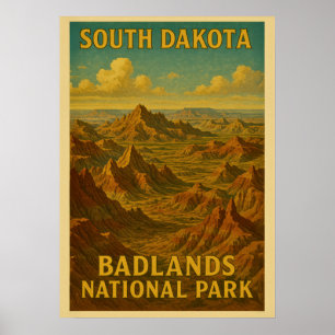 South Dakota Badlands National Park V01 Poster