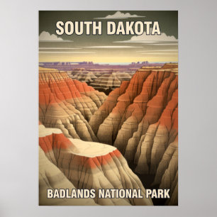 South Dakota Badlands National Park V02 Poster
