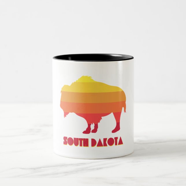 South Dakota Bison Two-Tone Coffee Mug (Center)