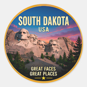 South Dakota Black Hills Escape 🟡 Classic Round Sticker