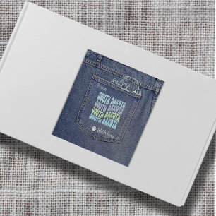 South Dakota Dog in Jean Pocket Square Sticker