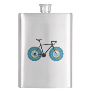 South Dakota Flag Cycling Hip Flask