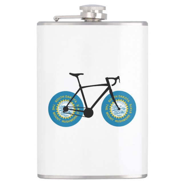 South Dakota Flag Cycling Hip Flask (Front)
