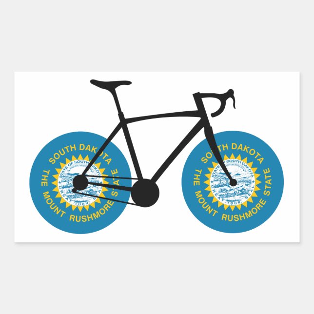 South Dakota Flag Cycling Sticker (Front)