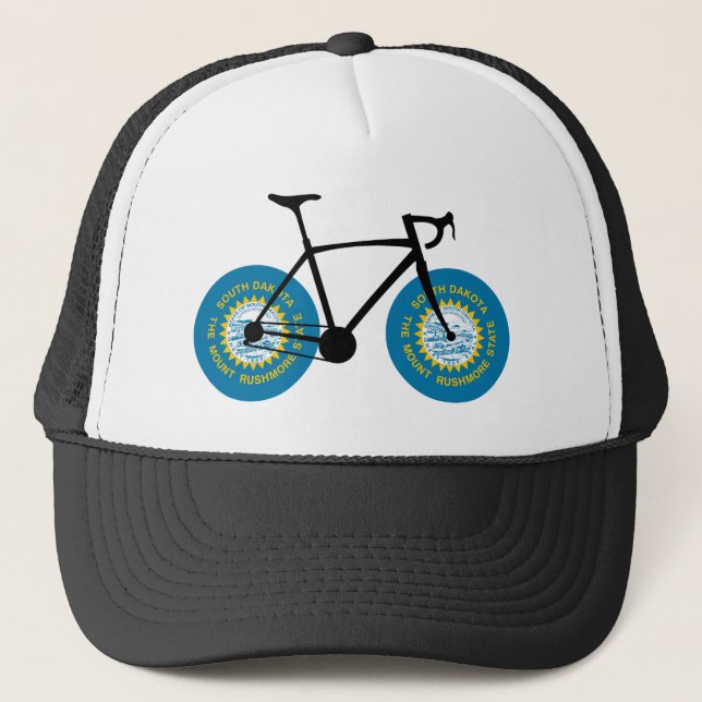 South Dakota Flag Cycling Trucker Hat (Front)