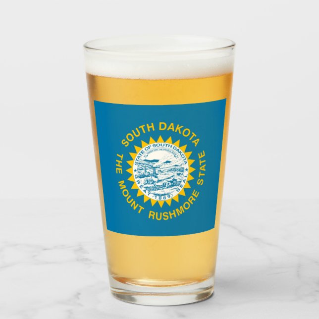 South Dakota flag  Glass (Front Filled)