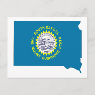 South Dakota Flag Map Postcard