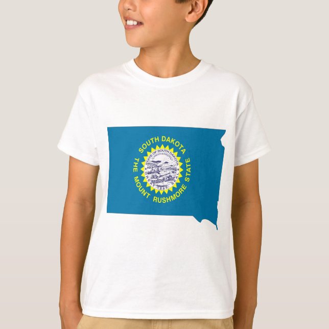 South Dakota Flag Map T-Shirt (Front)